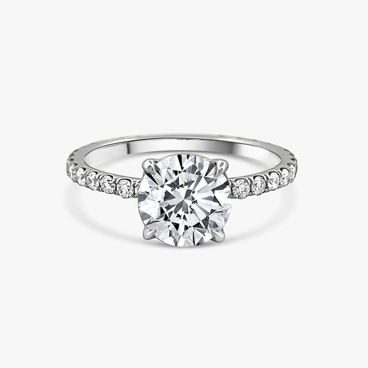 Round Brilliant Pave Engagement Ring