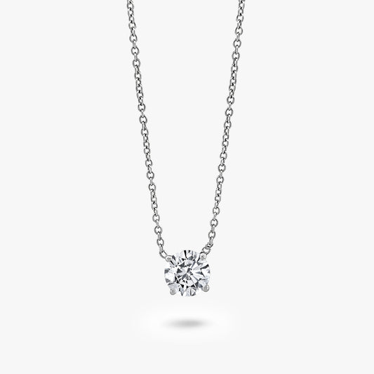 Round Brilliant Solitaire Necklace with Adjustable Chain