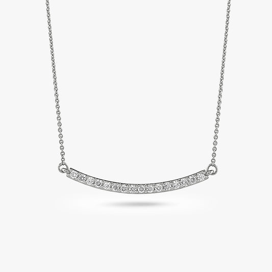 Diamond Bar Necklace with Adjustable Chain