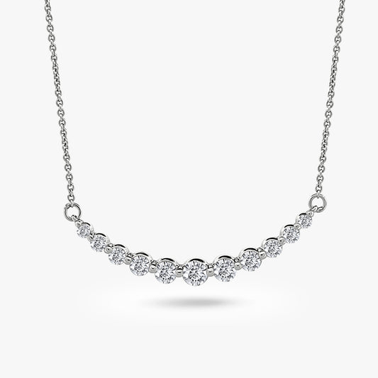Diamond Smile Necklace with Adjustable Chain