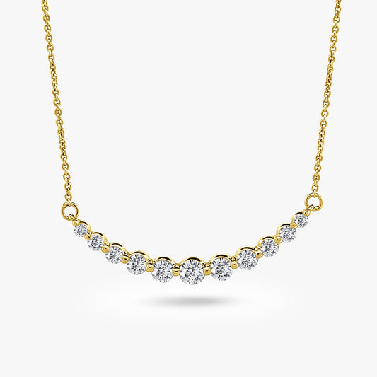 Diamond Smile Necklace with Adjustable Chain