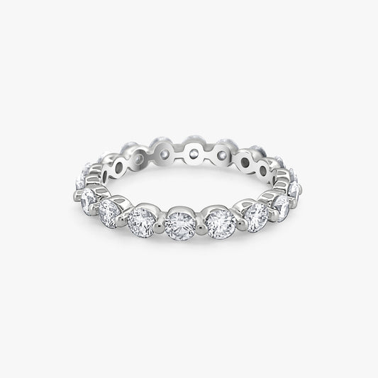 Round Brilliant Eternity Band In single Prong Setting